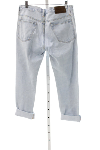 Todd Snyder Mens Straight Jeans Light Blue Button Cotton Size 31