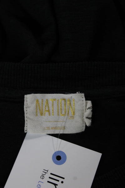 Nation LTD Women Jersey T-Shirt Black Long Sleeve Crew Neck Size XS
