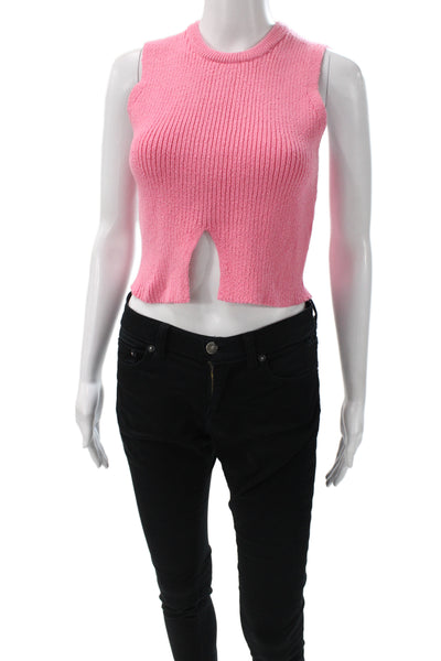 Zara Women Cropped Pink Tank Top 90s Sleeveless Size L