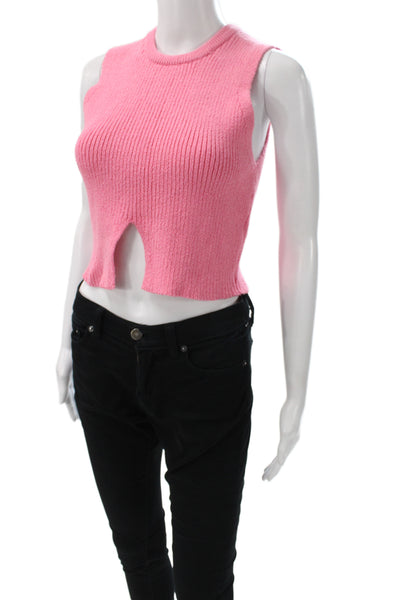 Zara Women Cropped Pink Tank Top 90s Sleeveless Size L