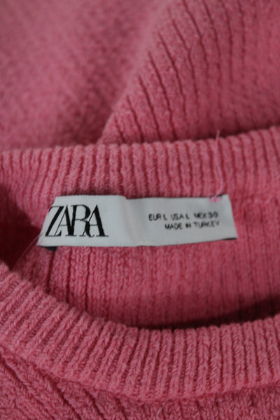 Zara Women Cropped Pink Tank Top 90s Sleeveless Size L
