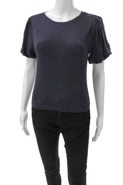 Goldie Womens Jersey T Shirt Dark Blue Short Sleeve Round Neck Size XS