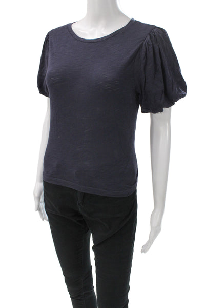Goldie Womens Jersey T Shirt Dark Blue Short Sleeve Round Neck Size XS