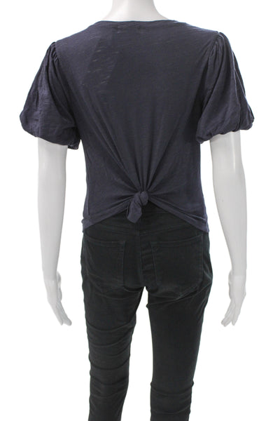 Goldie Womens Jersey T Shirt Dark Blue Short Sleeve Round Neck Size XS