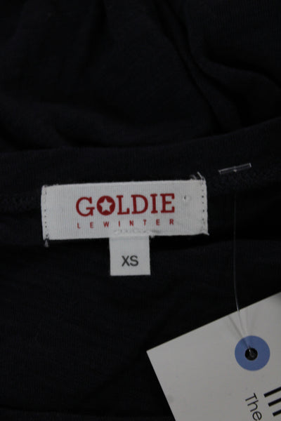 Goldie Womens Jersey T Shirt Dark Blue Short Sleeve Round Neck Size XS