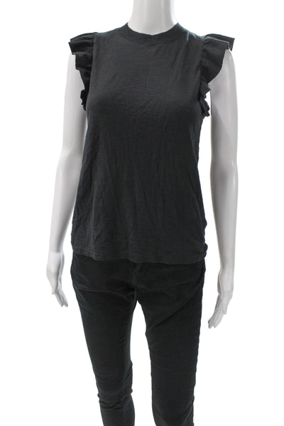 Nation LTD Womens Basic Gray Sleeveless Crew Neck T-Shirt Size XS