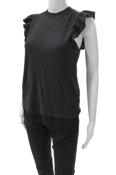 Nation LTD Womens Basic Gray Sleeveless Crew Neck T-Shirt Size XS