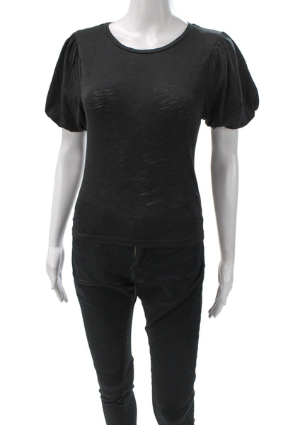 Goldie Womens Basic Black Crew Neck Short Sleeve T-Shirt Size XS