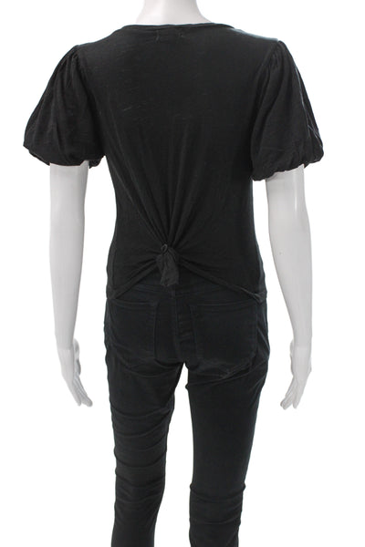 Goldie Womens Basic Black Crew Neck Short Sleeve T-Shirt Size XS