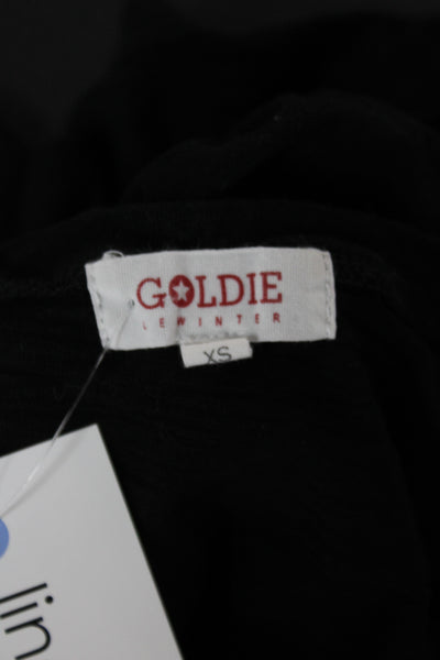 Goldie Womens Basic Black Crew Neck Short Sleeve T-Shirt Size XS