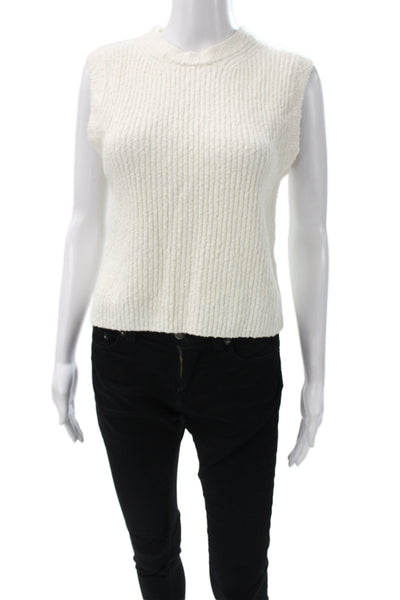 Madewell Womens Ivory Mock Neck Vest Sweater Sleeveless Size L