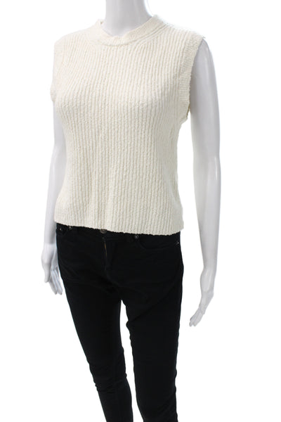 Madewell Womens Ivory Mock Neck Vest Sweater Sleeveless Size L