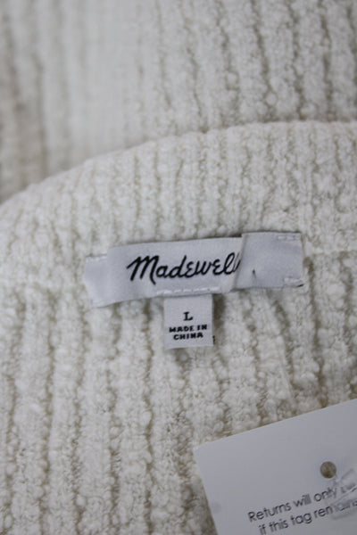 Madewell Womens Ivory Mock Neck Vest Sweater Sleeveless Size L