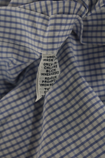 Ralph Lauren Blue Label Mens Blue Check Button Up Shirt Cotton Size L