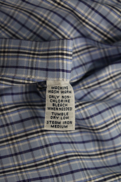 Ralph Lauren Blue Label Mens Plaid Cotton Button Up Long Sleeve Blue Size M