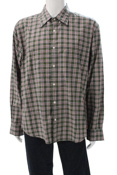 Ralph Lauren Blue Label Mens Plaid Cotton Button Up Long Sleeve Blue Size M