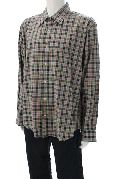 Ralph Lauren Blue Label Mens Plaid Cotton Button Up Long Sleeve Blue Size M