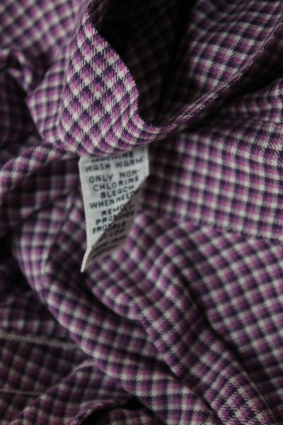 Ralph Lauren Blue Label Mens Purple Check Button Up Cotton Shirt Size M