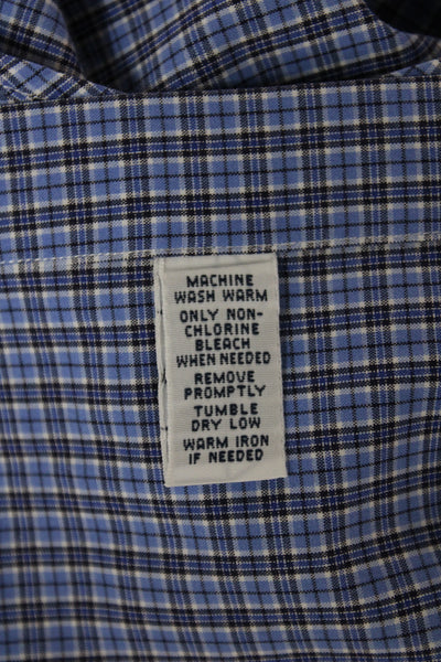 Ralph Lauren Blue Label Mens Blue Plaid Dress Shirt Collared Button Size M