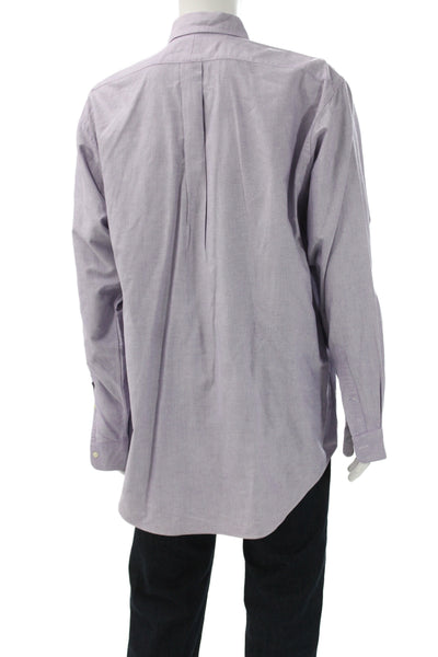 Ralph Lauren Blue Label Mens Button Up Shirt Purple Long Sleeve Size M