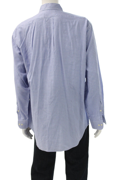 Ralph Lauren Blue Label Mens Blue Check Button-Up Long Sleeve Shirt Size M