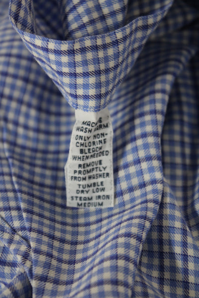 Ralph Lauren Blue Label Mens Blue Check Button-Up Long Sleeve Shirt Size M