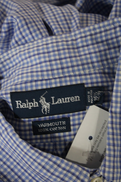 Ralph Lauren Blue Label Mens Blue Check Button-Up Long Sleeve Shirt Size M