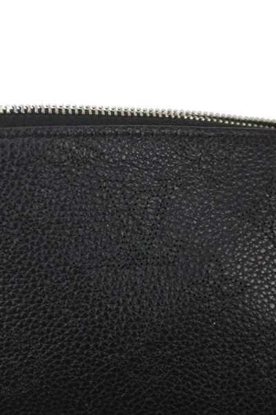 Louis Vuitton Womens Leather Monogram Print Silver Tone Shoulder Handbag Black