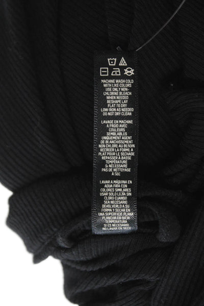 Skims Women Basic Collared Long Sleeve Button Up Black Modal Loungewear Size L