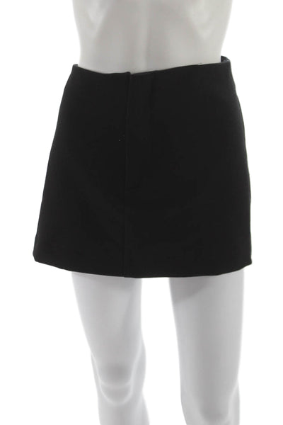 Zara Women Hot Pants Black Polyester Zip Casual Size L