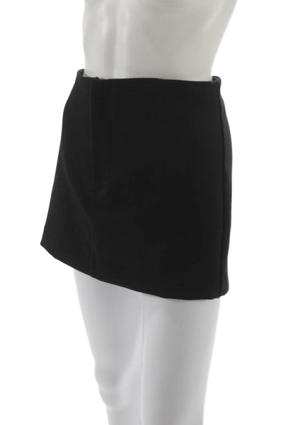 Zara Women Hot Pants Black Polyester Zip Casual Size L
