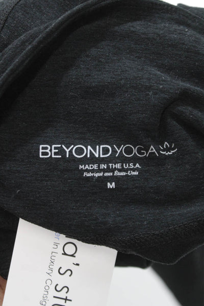 Beyond Yoga Womens Black Ankle Leggings Polyester Blend Solid Athletic Size M