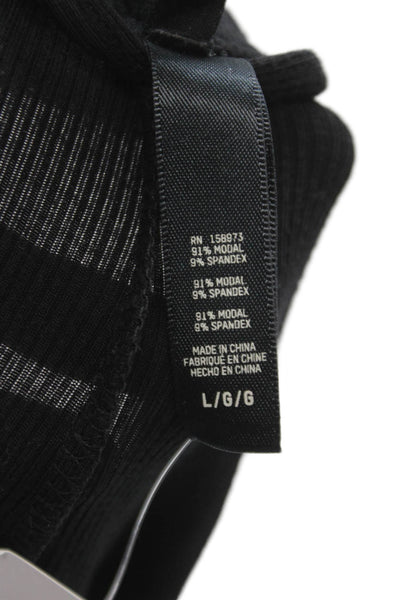 Skims Women Sweatpants Black Modal Blend Pull On Casual Size L