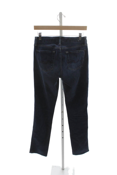 7 For All Mankind Women Straight Mid-Rise Cotton Blue Jeans Size 28