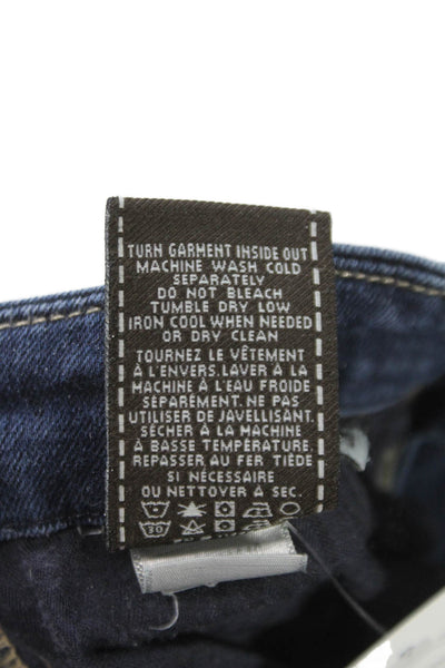 7 For All Mankind Women Straight Mid-Rise Cotton Blue Jeans Size 28