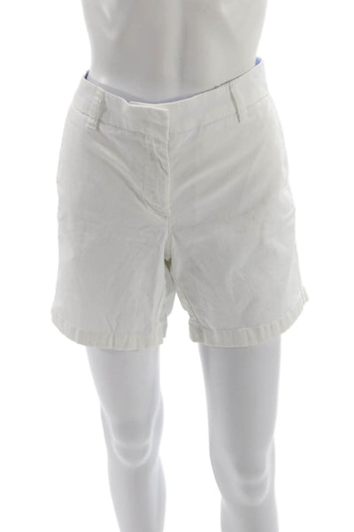 J Crew Womens Chino Shorts White Cotton Blend Size 6
