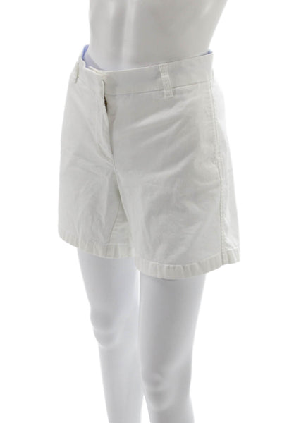 J Crew Womens Chino Shorts White Cotton Blend Size 6