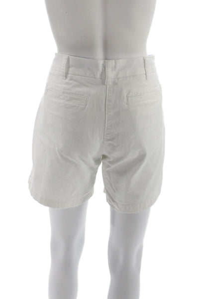 J Crew Womens Chino Shorts White Cotton Blend Size 6