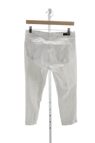 KUT from the Kloth Women Cropped White Cotton Mid Rise Jeans Size 6