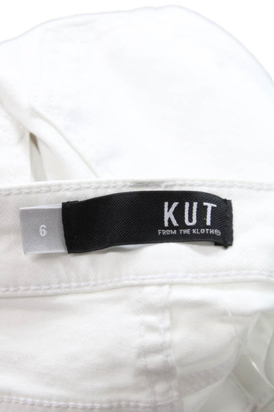KUT from the Kloth Women Cropped White Cotton Mid Rise Jeans Size 6