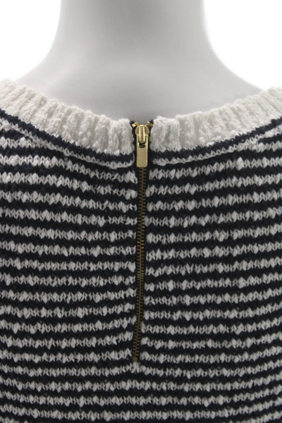 Banana Republic Women Pullover Sweater Black Striped Cotton 3/4 Sleeve Size S