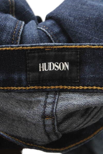 Hudson Women Skinny Jeans Blue Low Rise Distressed Button Cotton Size 27