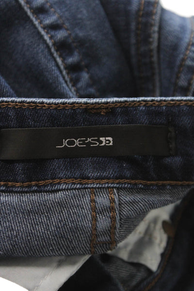 Joes Womens Skinny Blue Cotton Jeans Low Rise Button Size 28