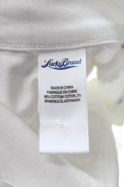 Lucky Brand Women Ankle White Jeans Low Rise Cotton Bohemian Size 27