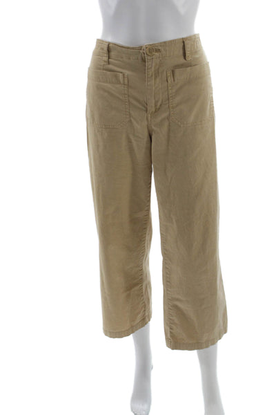 Sanctuary Womens Cropped Cotton Blend Solid Beige Pants Size 6