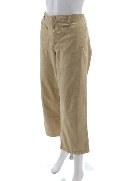 Sanctuary Womens Cropped Cotton Blend Solid Beige Pants Size 6