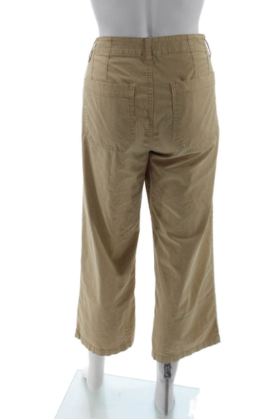 Sanctuary Womens Cropped Cotton Blend Solid Beige Pants Size 6