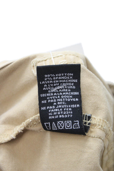 Sanctuary Womens Cropped Cotton Blend Solid Beige Pants Size 6