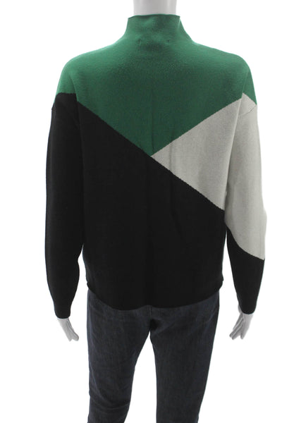Tahari Women Black Rayon Mock Neck Pullover Sweater Long Sleeve Size M