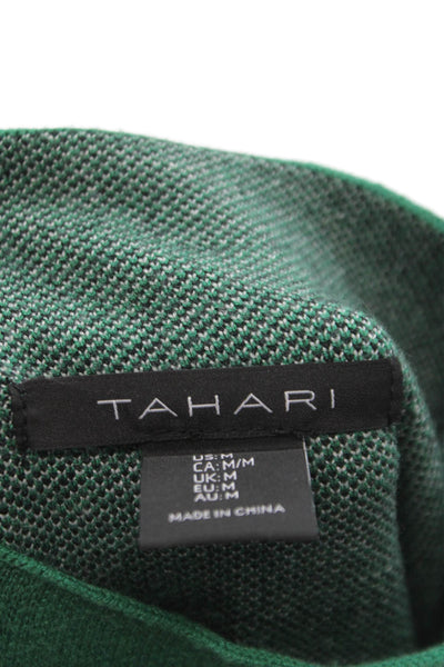 Tahari Women Black Rayon Mock Neck Pullover Sweater Long Sleeve Size M
